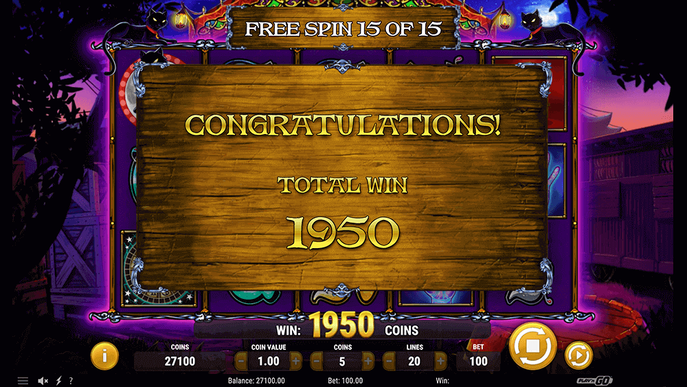 Выигрыш в бонусной игре в Fortune Teller